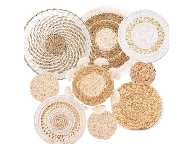 Set di 10 Cesti di Erba Marina per Decorazione Murale